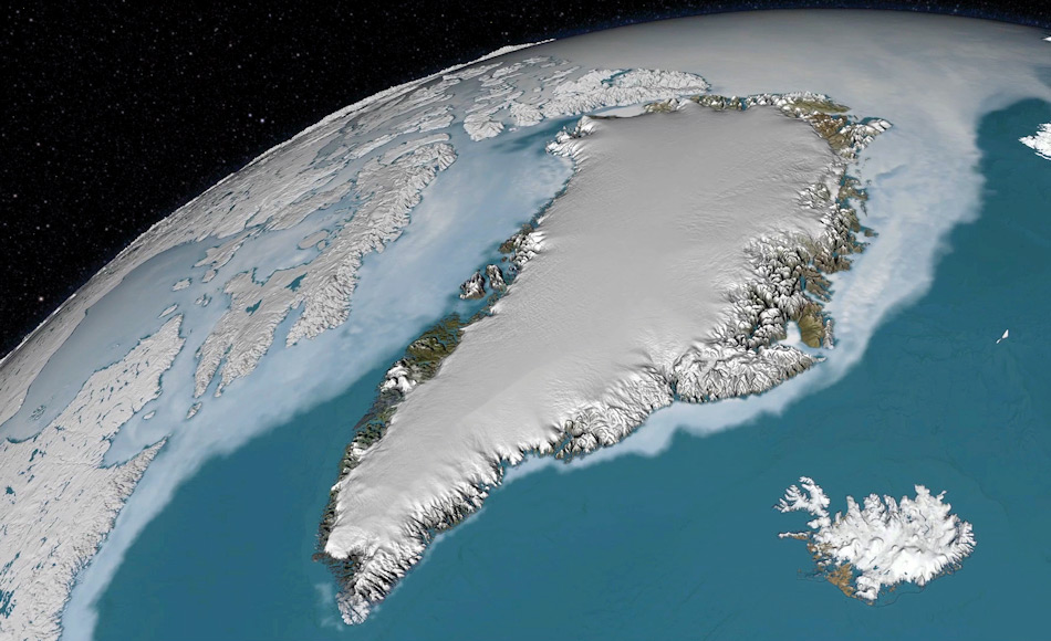 Der grÃ¶nlÃ¤ndische Eisschild ist der zweitgrÃ¶sste der Welt. Nur kleine Teile entlang der grÃ¶nlÃ¤ndischen KÃ¼ste sind eisfrei und waren fÃ¼r militÃ¤rische Zwecke nutzbar. Bild: NASA